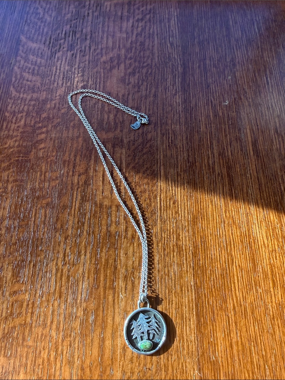 Custom Tree Pendant Necklace with Sonoran Green Turquoise Stone